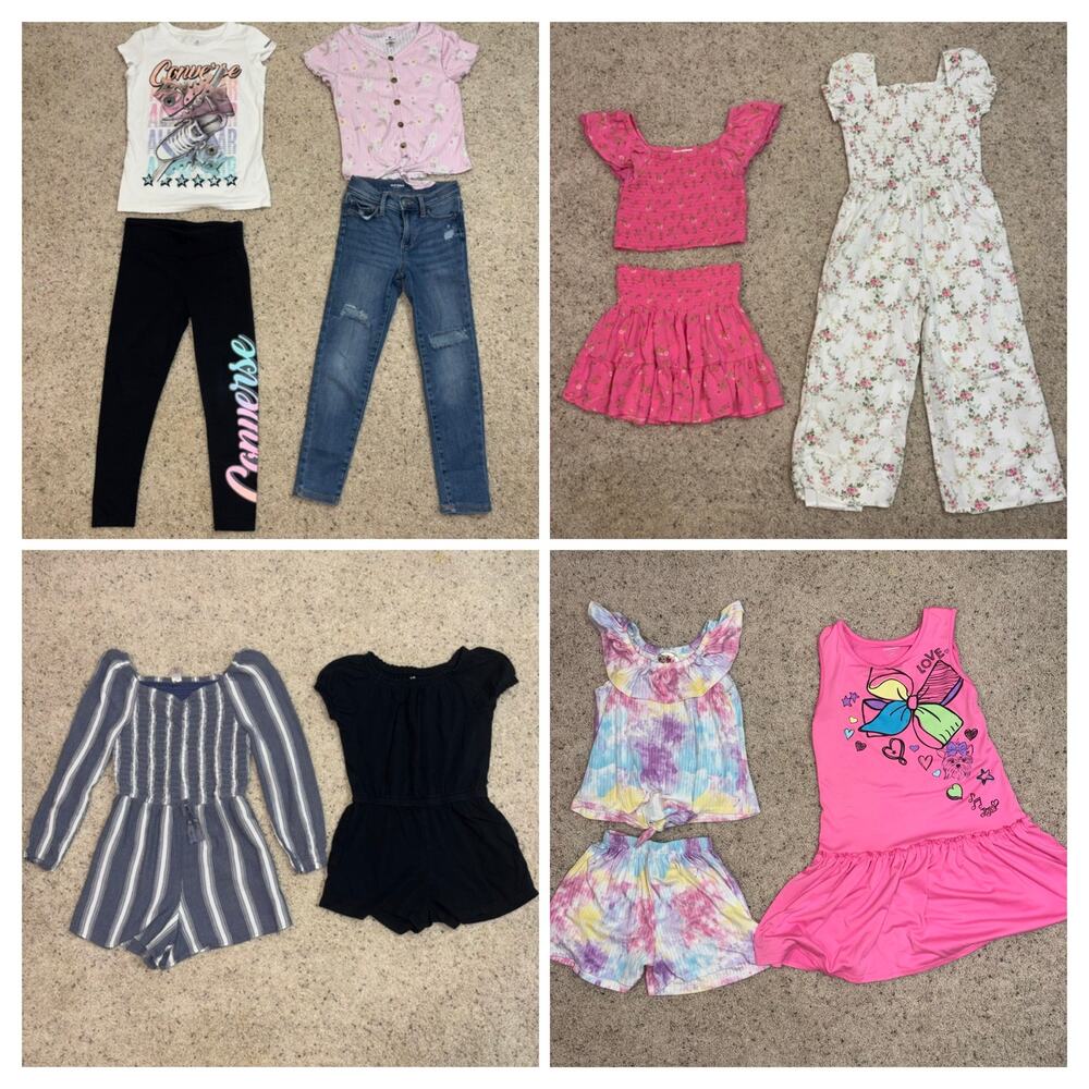 Girls Spring Summer Clothes Lot - Rompers, Sets, Dress - Size 7/8
